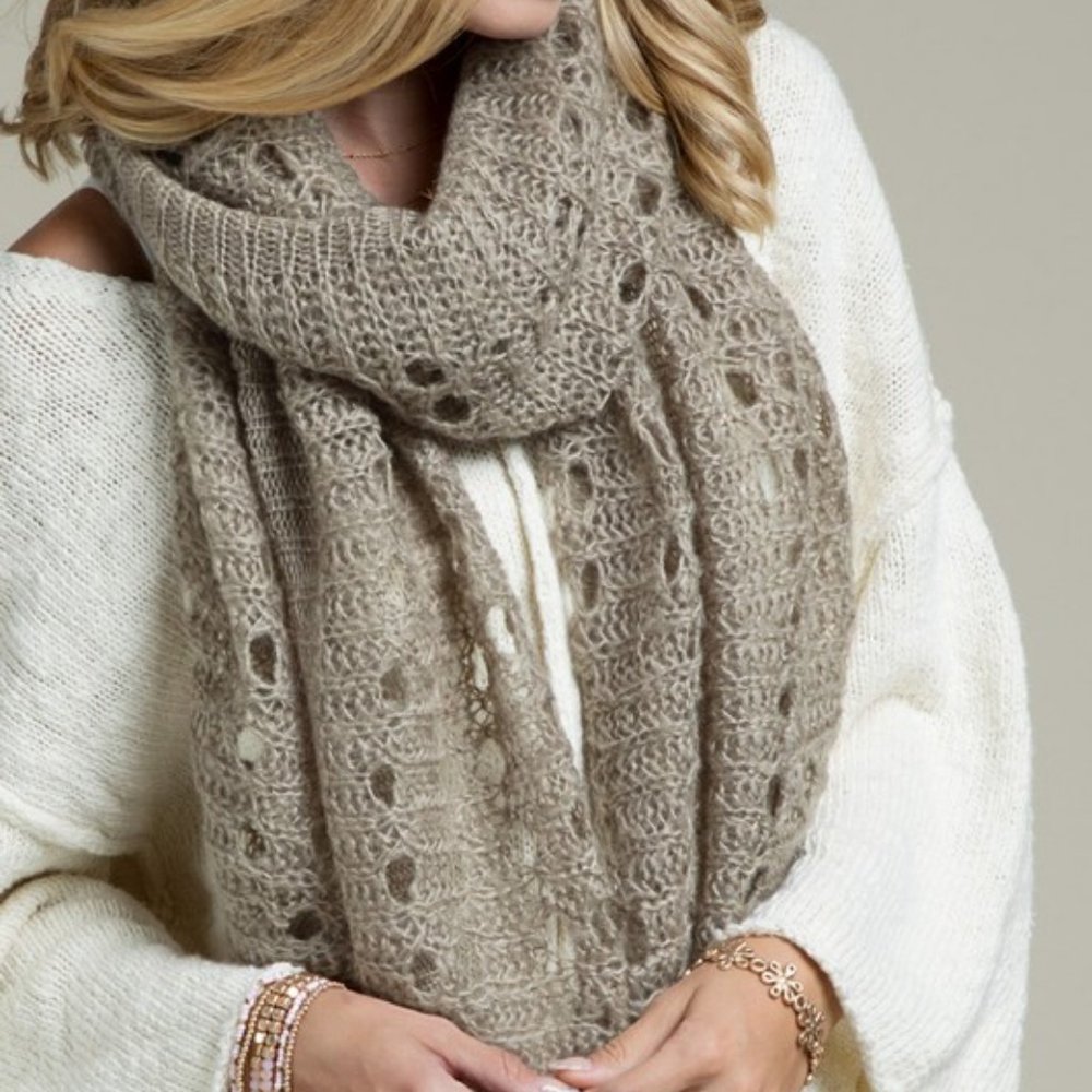 Open Knit Oblong Scarf